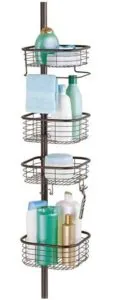 mdesign metal bathroom shower storage constant tension pole caddy