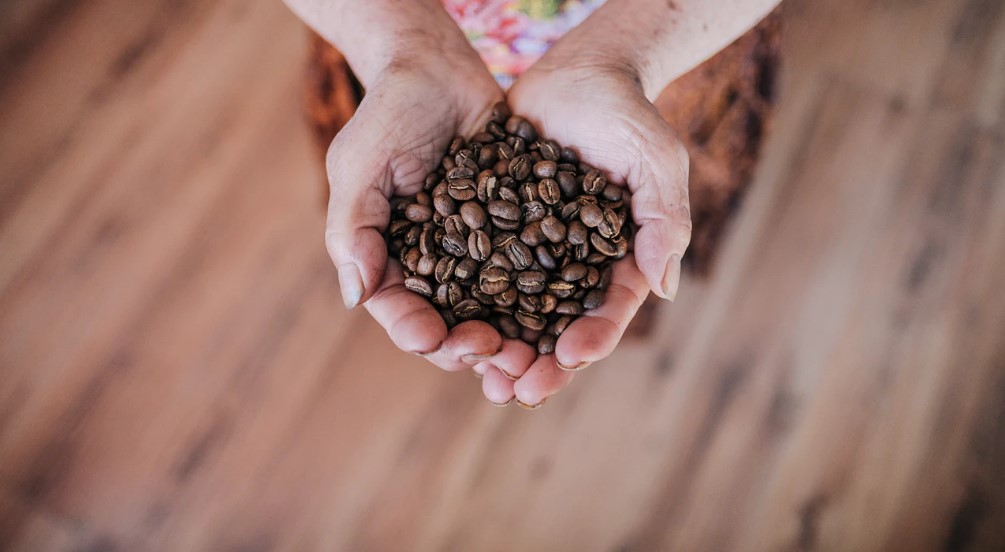 grinding coffee beans