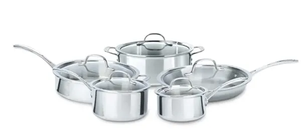 Calphalon 10 Piece Tri-Ply Cookware Set, Medium, Stainless Steel
