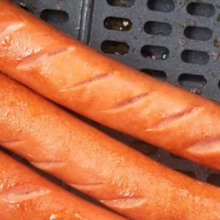 cooking hot dogs in an air fryer