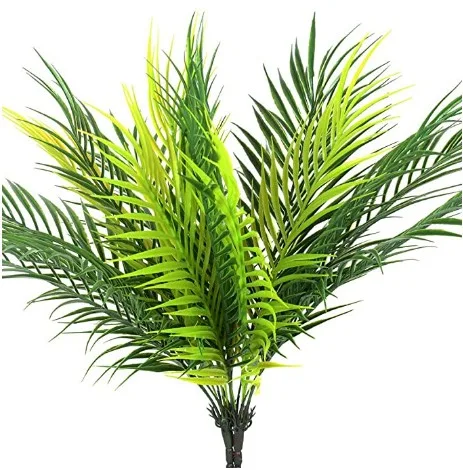HANDIC Artificial Palm Tree Leaves Tropical Plant Outdoor UV Resistant Faux Fake Palm Frond Plants