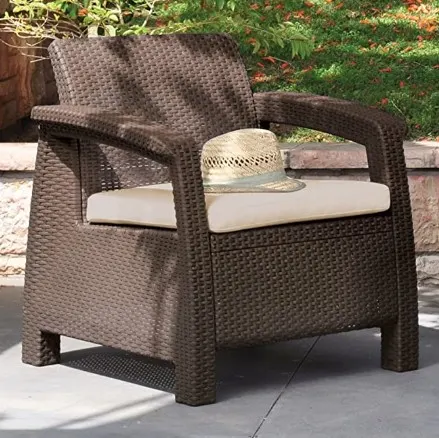 Keter Chair for Outdoor Seating with Washable Cushion