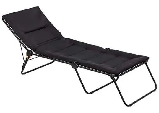 Lafuma Siesta Sunbed Aircomfort (Acier Black) Padded Pool Chaise Lounge