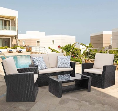 Shintenchi 4-Piece Outdoor Patio Furniture Set